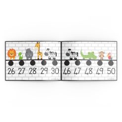 Alternative view of Number line 1-50 - Wild animals