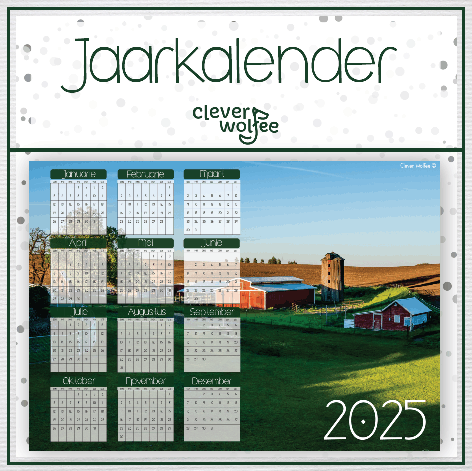 Plaas Jaarkalender 2025 - Clever Wolfee