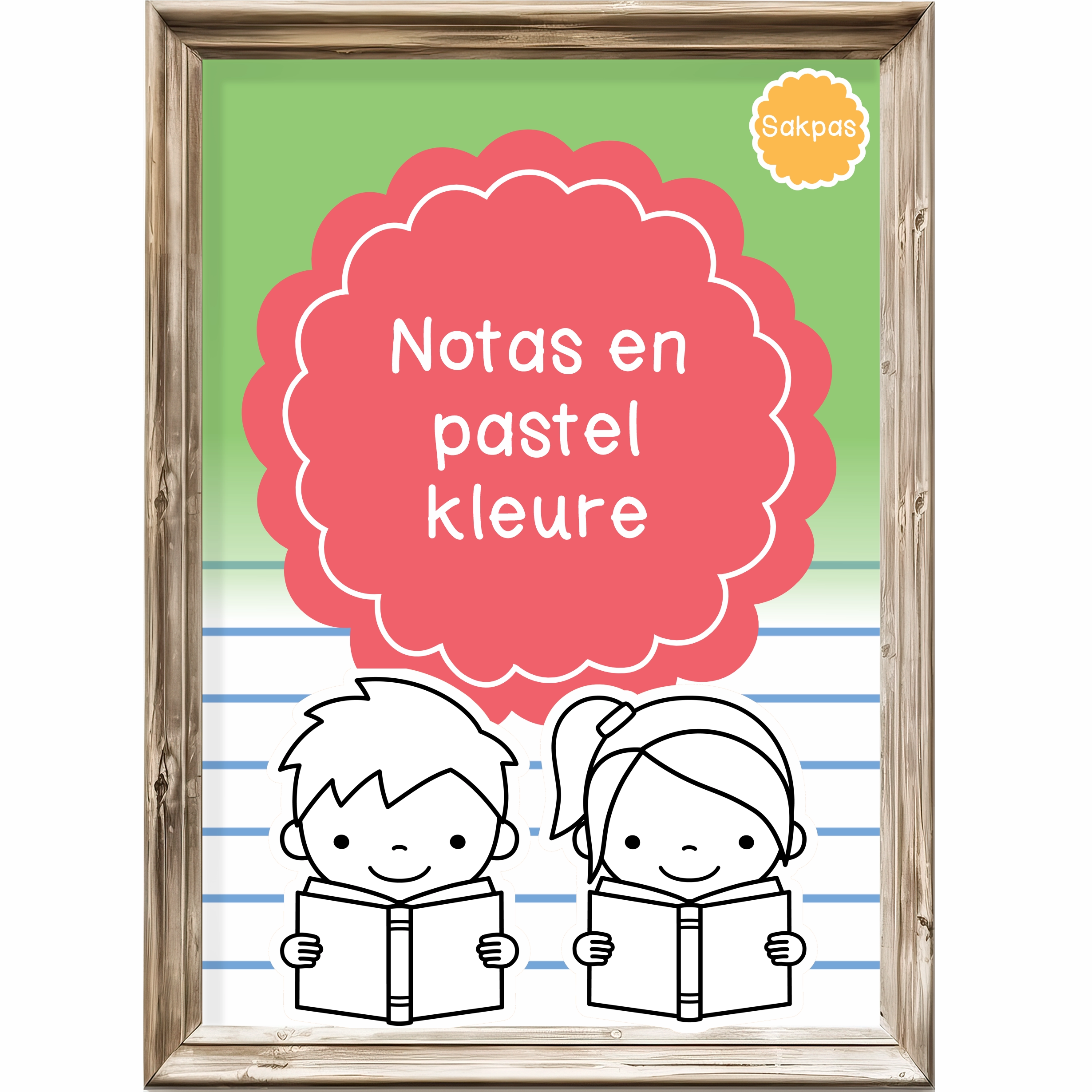 Sakpas klastema 2 - Notas en pastel kleure