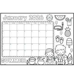 Alternative view of Seasons color in calendar for kids