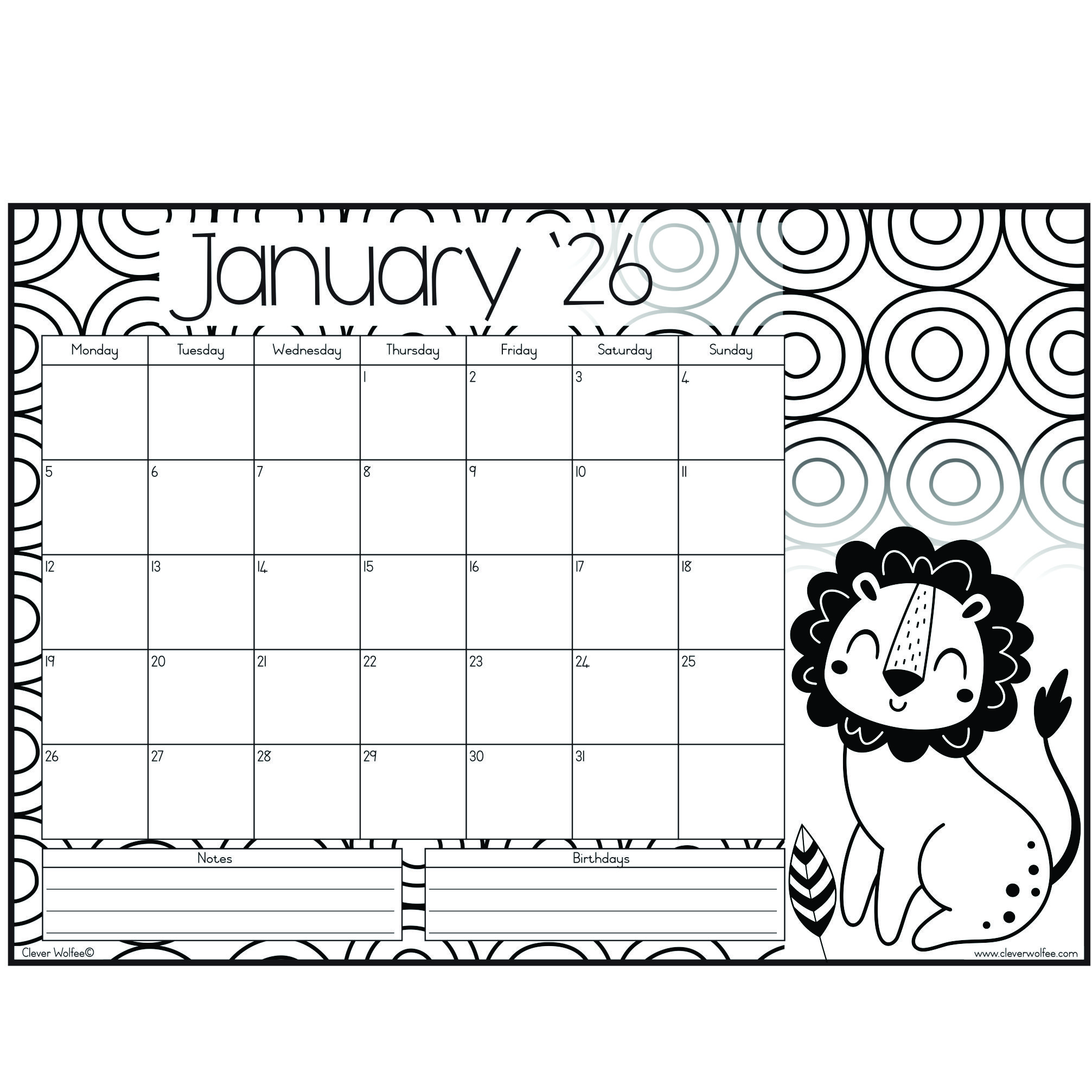 Color in calendar 2026 - Image 2