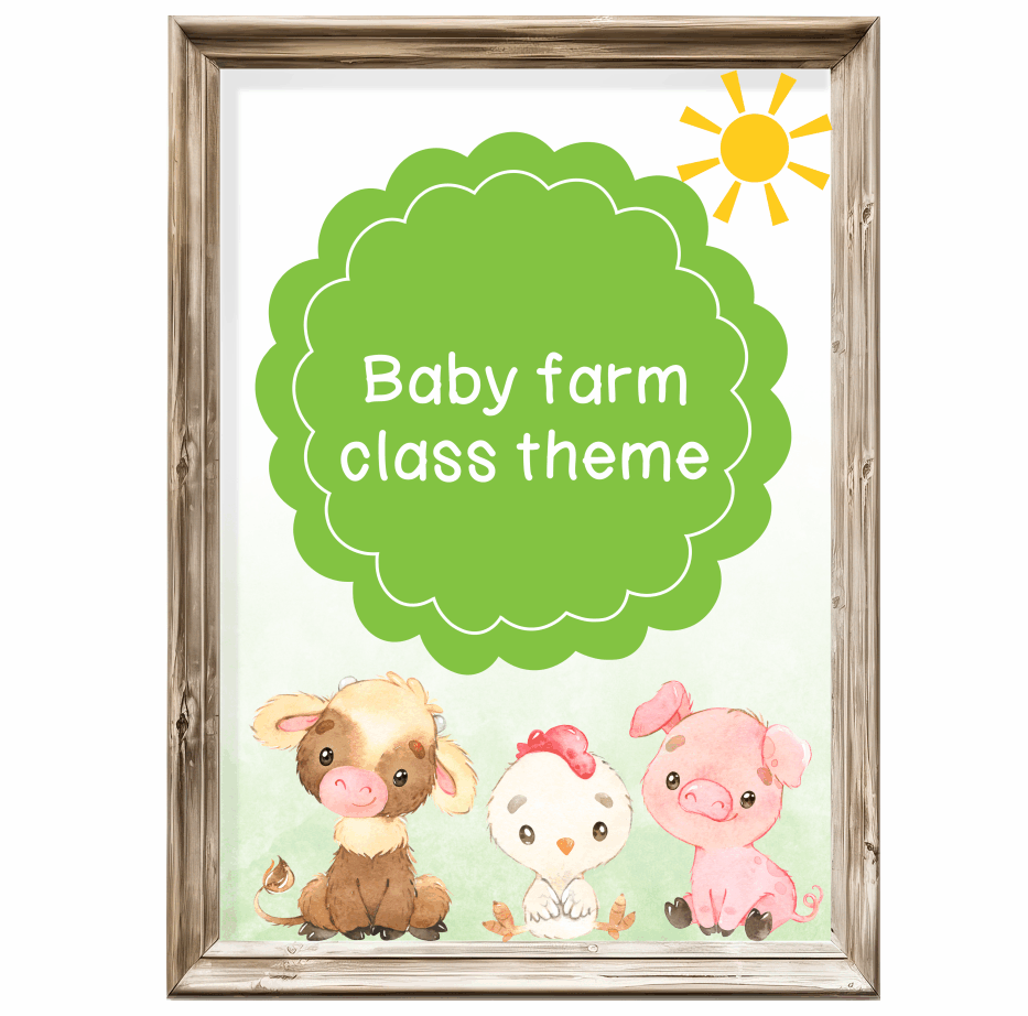 Class theme - baby farm animals
