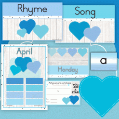 Alternative view of Blue hearts class theme - Preschool