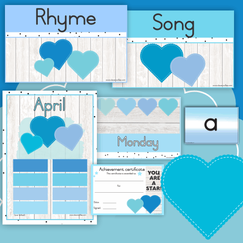 Blue hearts class theme - Preschool - Image 2