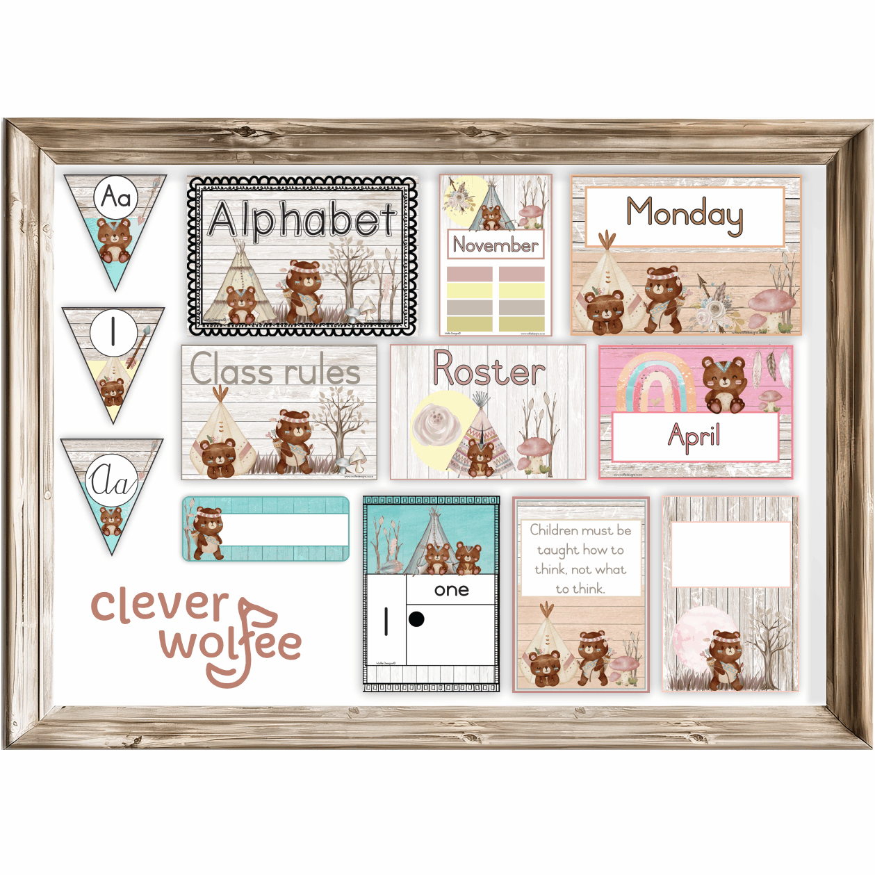 Class theme - boho bears - Image 2