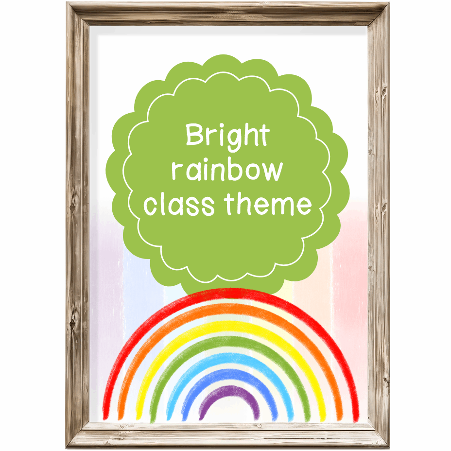 Class theme - bright rainbow