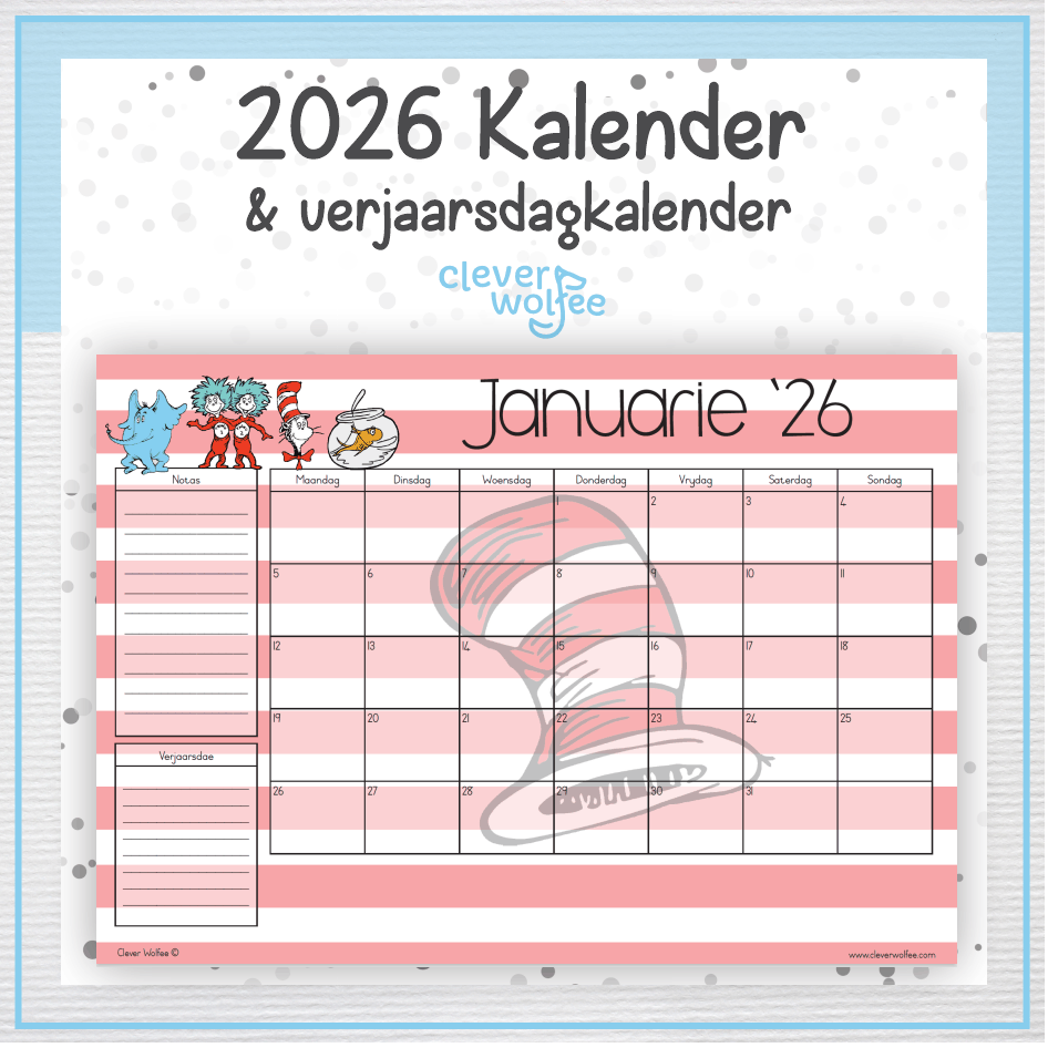 Cat in the Hat kalender 2026