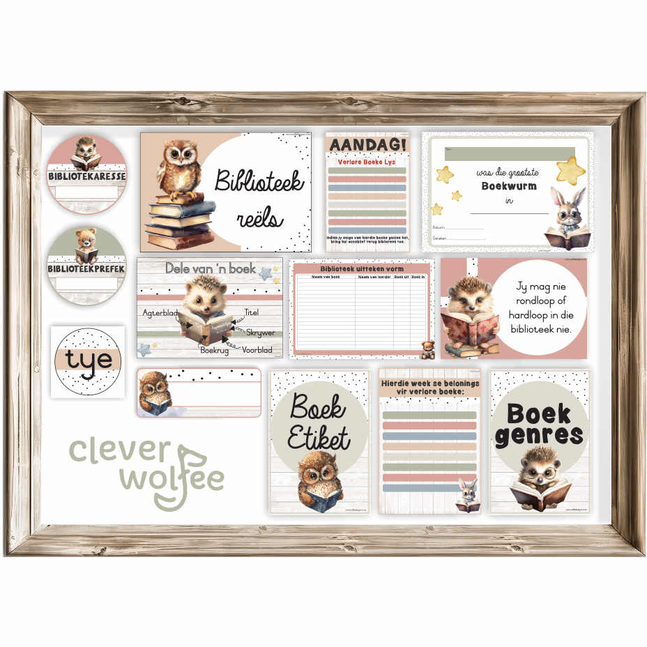 Lees / Biblioteek tema - Diere - Image 2