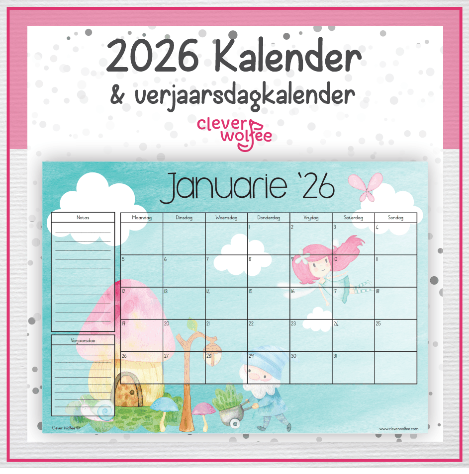Feëtjie en Kabouter kalender 2026