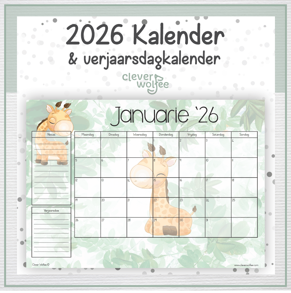 Kameelperd kalender 2026