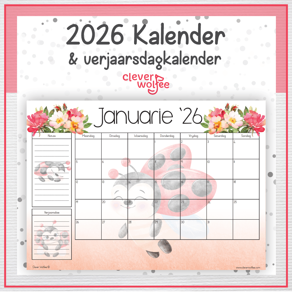 Ladybugs en rose kalender 2026