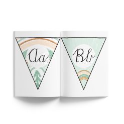 Alternative view of Cursive writing alphabet flags