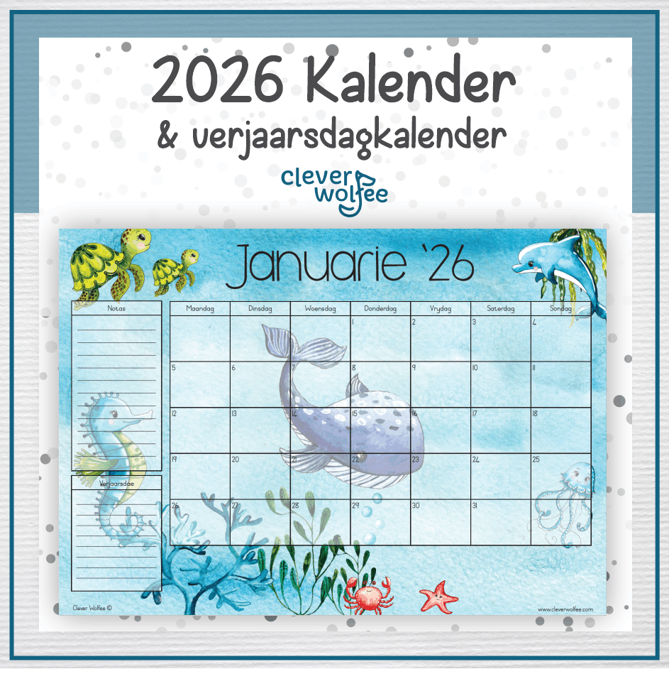 Onder die see kalender 2026