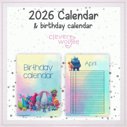 Alternative view of Trolls calendar 2026