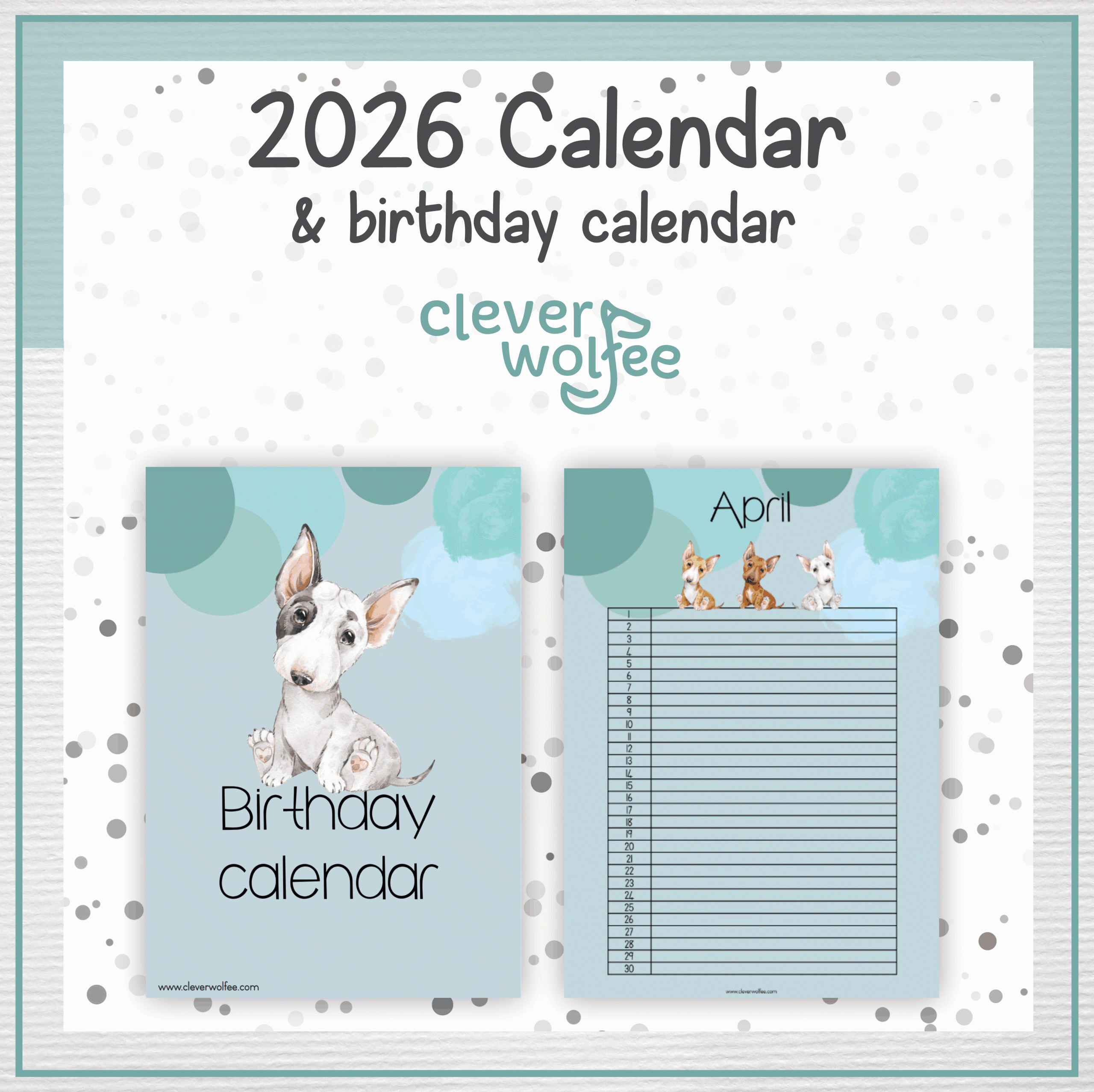 Bull Terriers calendar 2026 - Image 2
