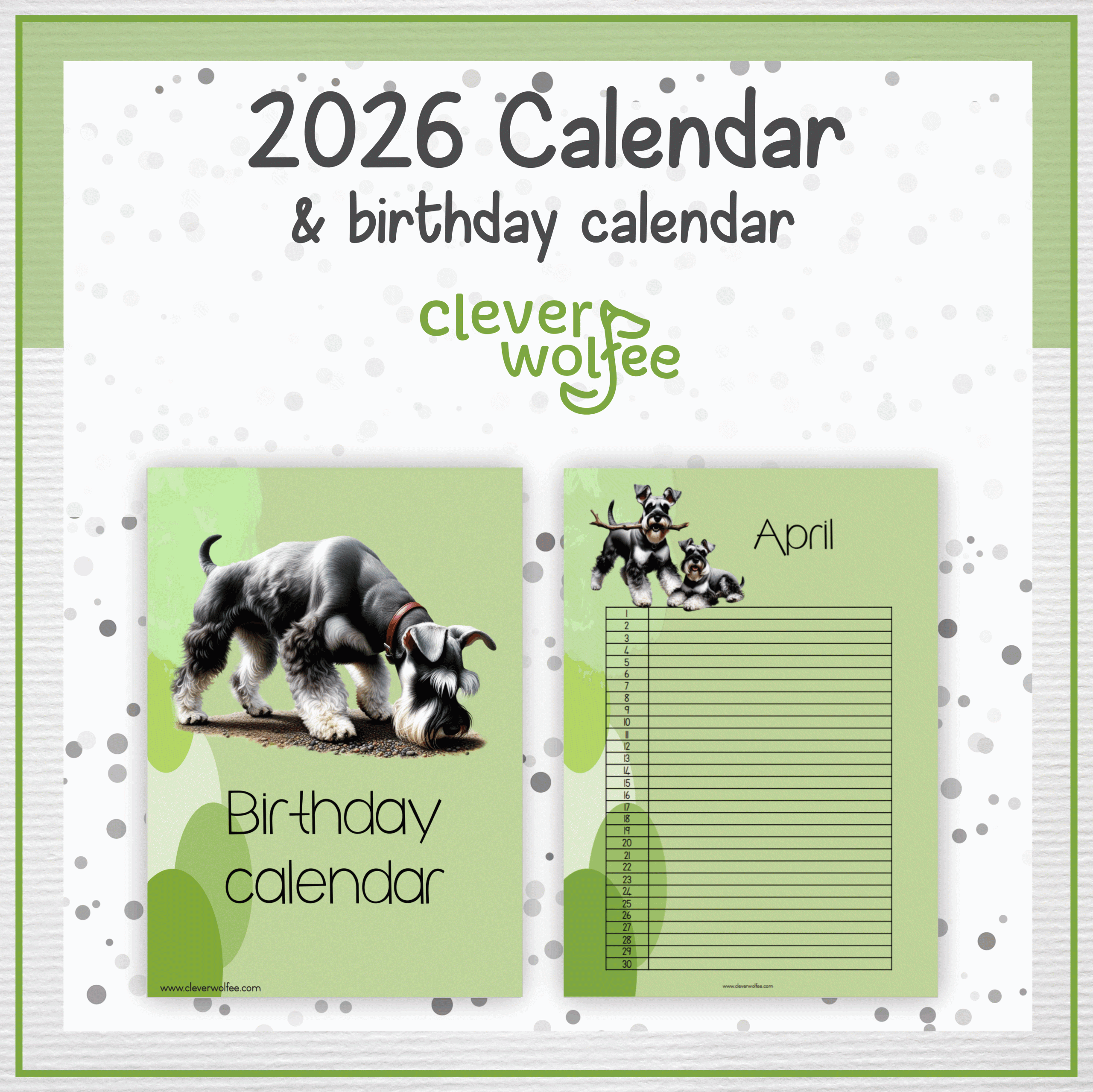 Miniature Schnauzers calendar 2026 - Image 2