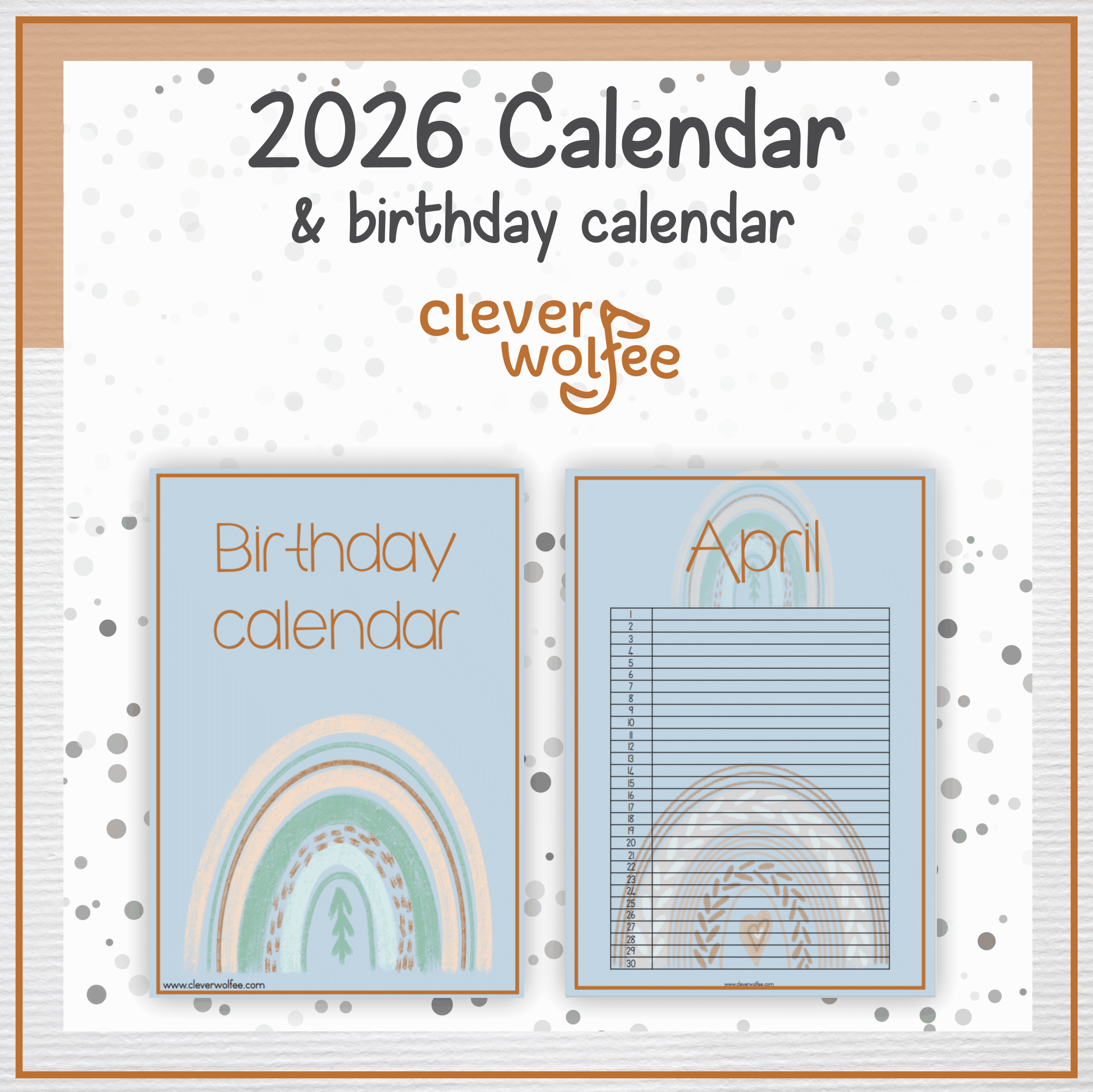 Boho rainbow calendar 2026 - Image 2