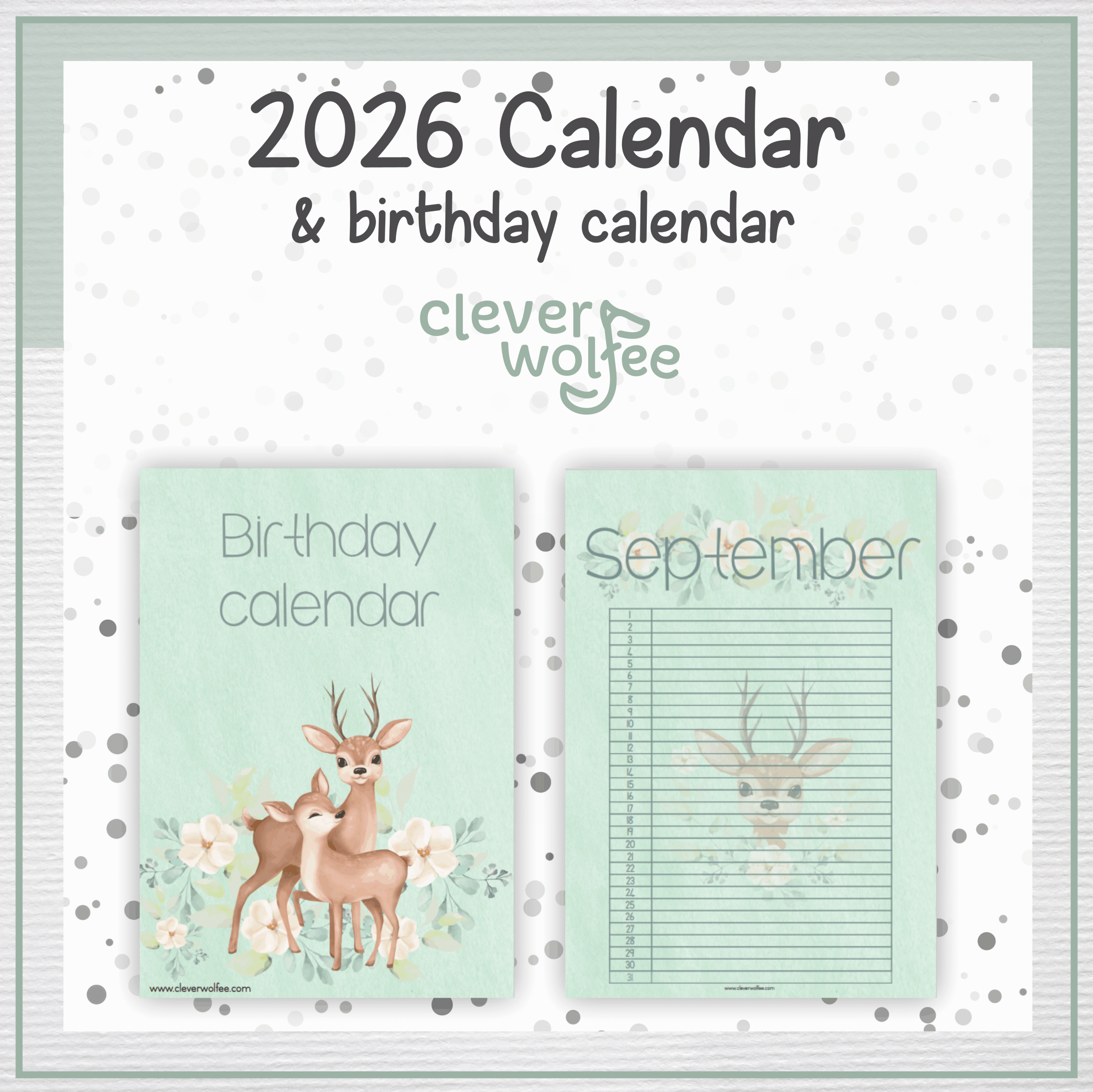 Deer calendar 2026 - Image 2