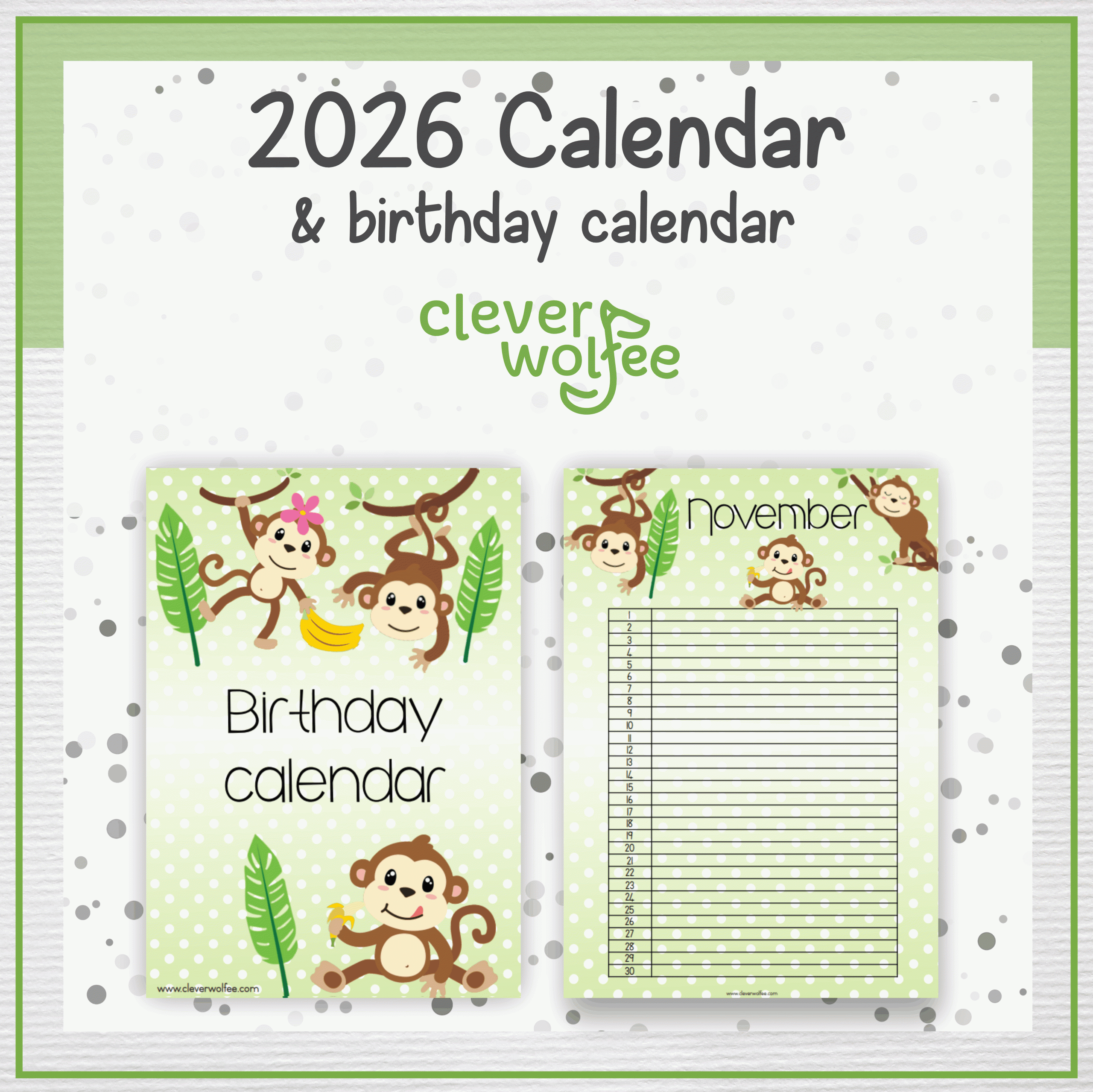 Monkey calendar 2026 - Image 2