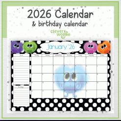Fluffies calendar 2026