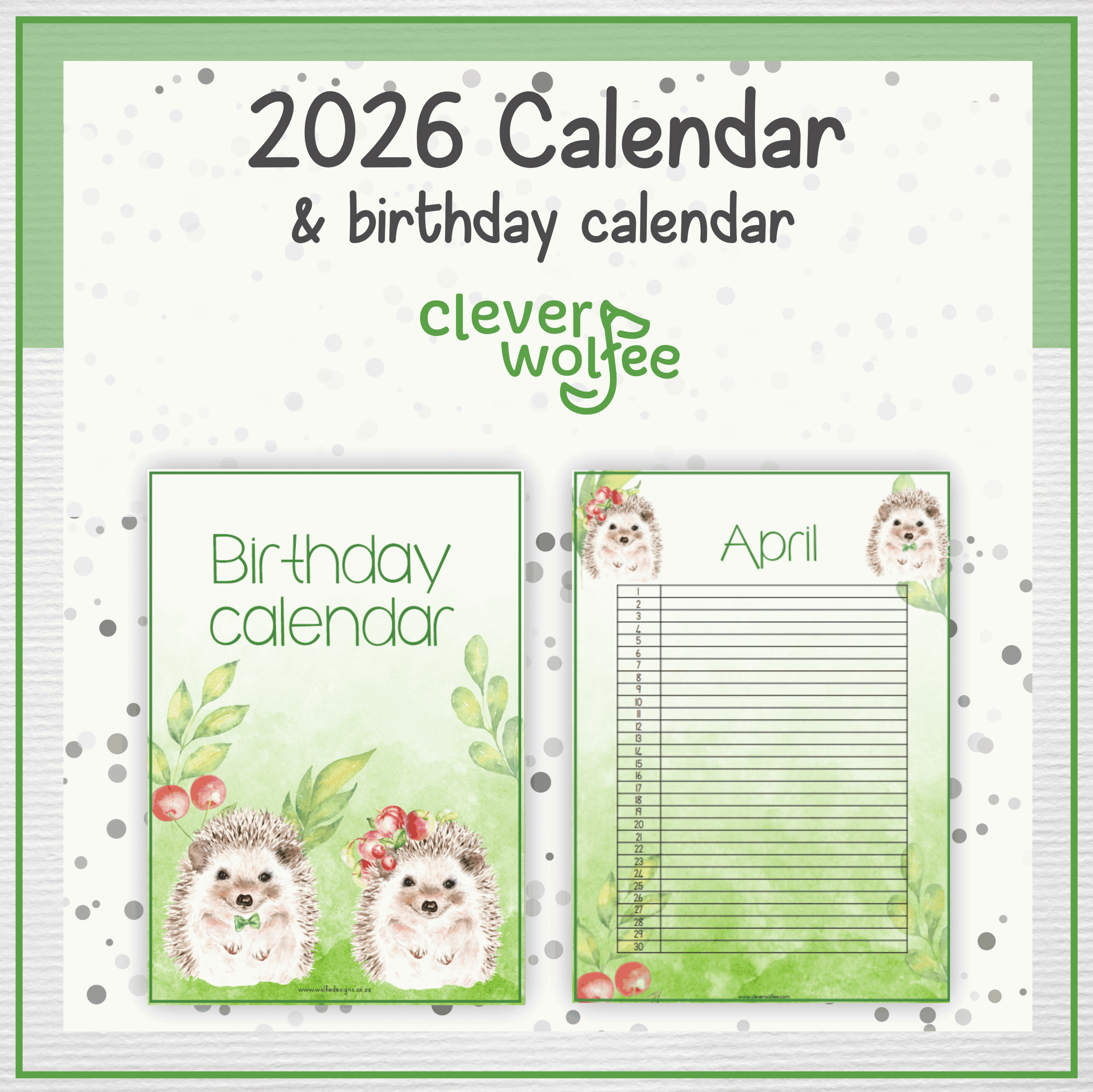 Hedgehog calendar 2026 - Image 2