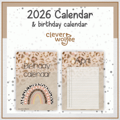Alternative view of Leopard and rainbow calendar 2026
