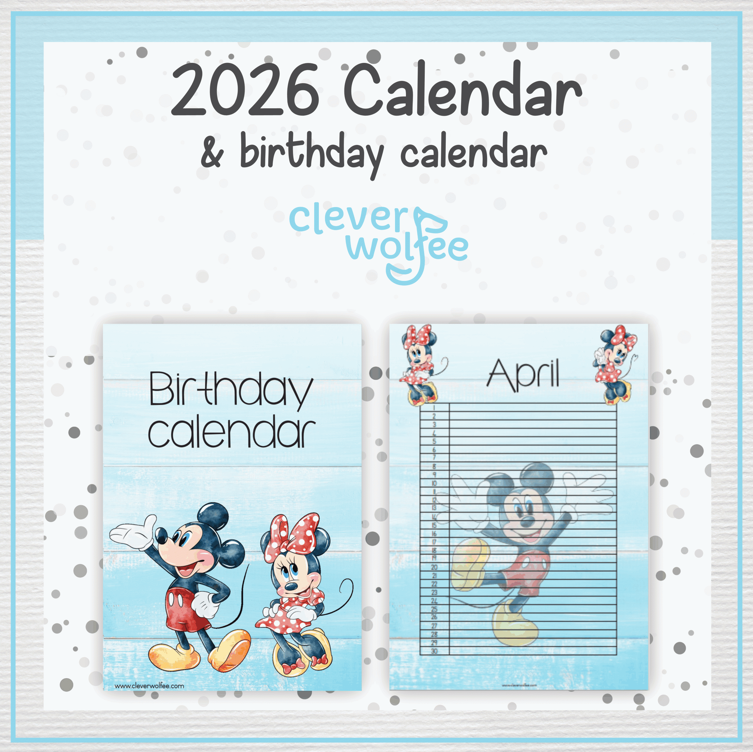 Mickey and Minnie mouse calendar 2026 - Image 2