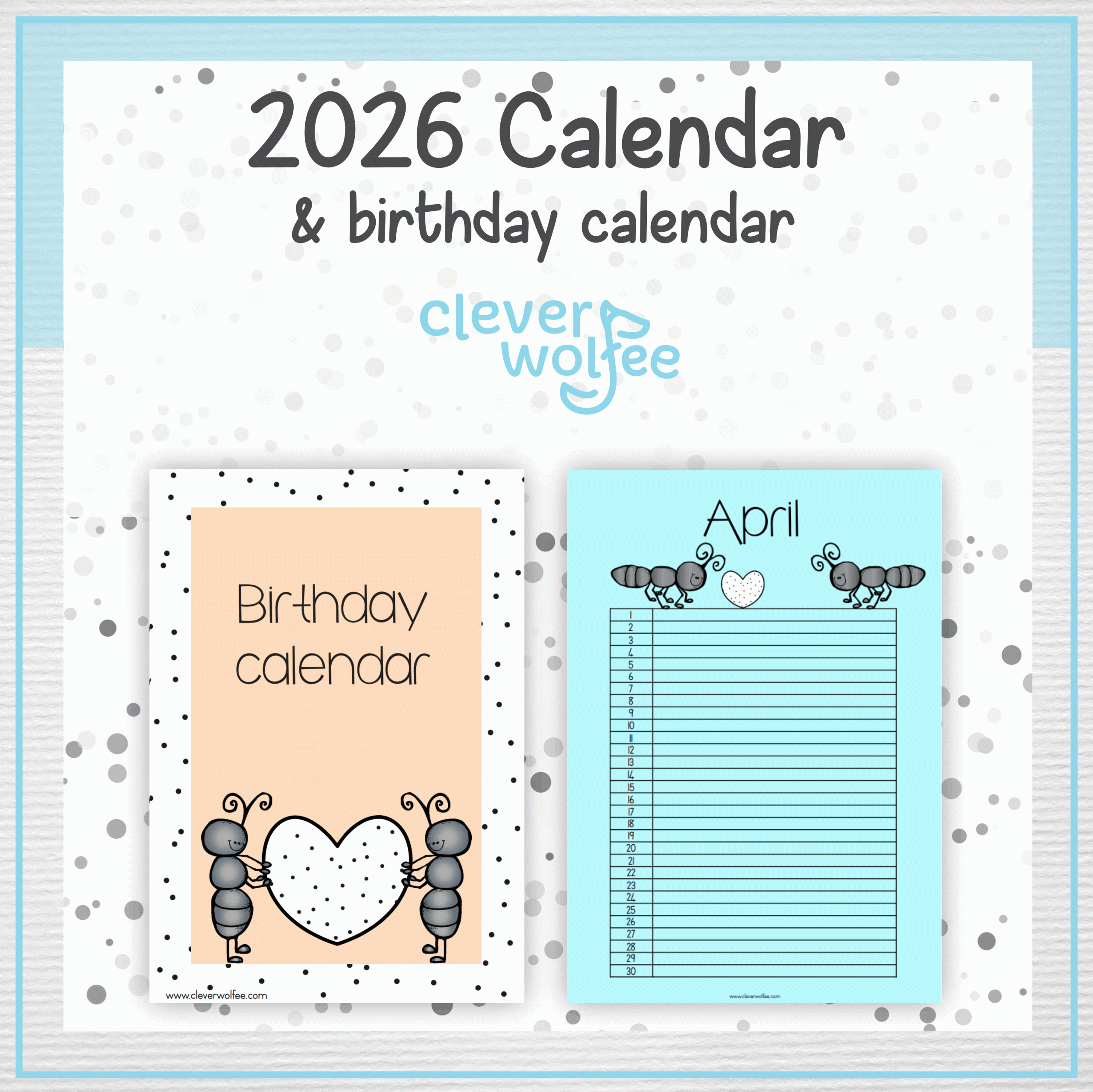 Pastel Ants calendar 2026 - Image 2