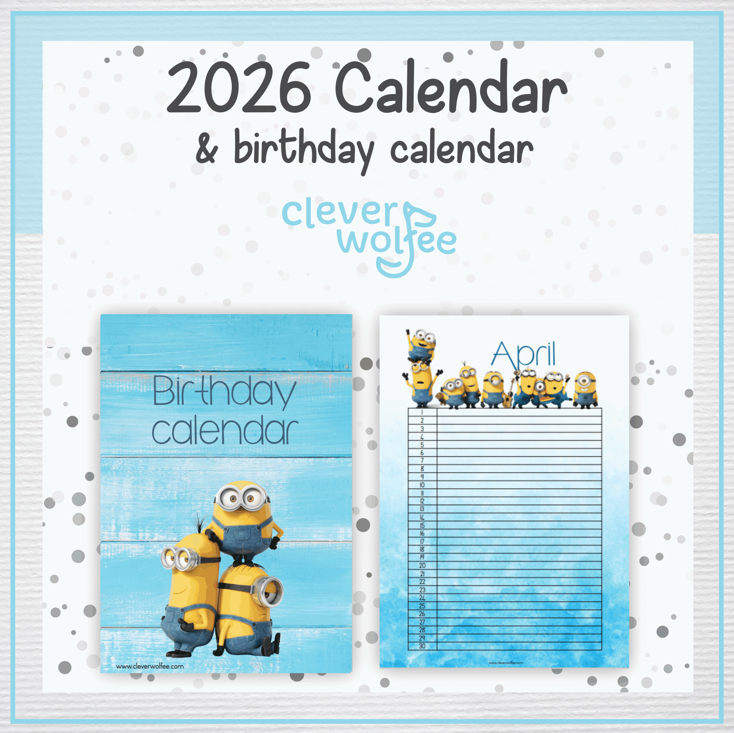 Minions calendar 2026 - Image 2