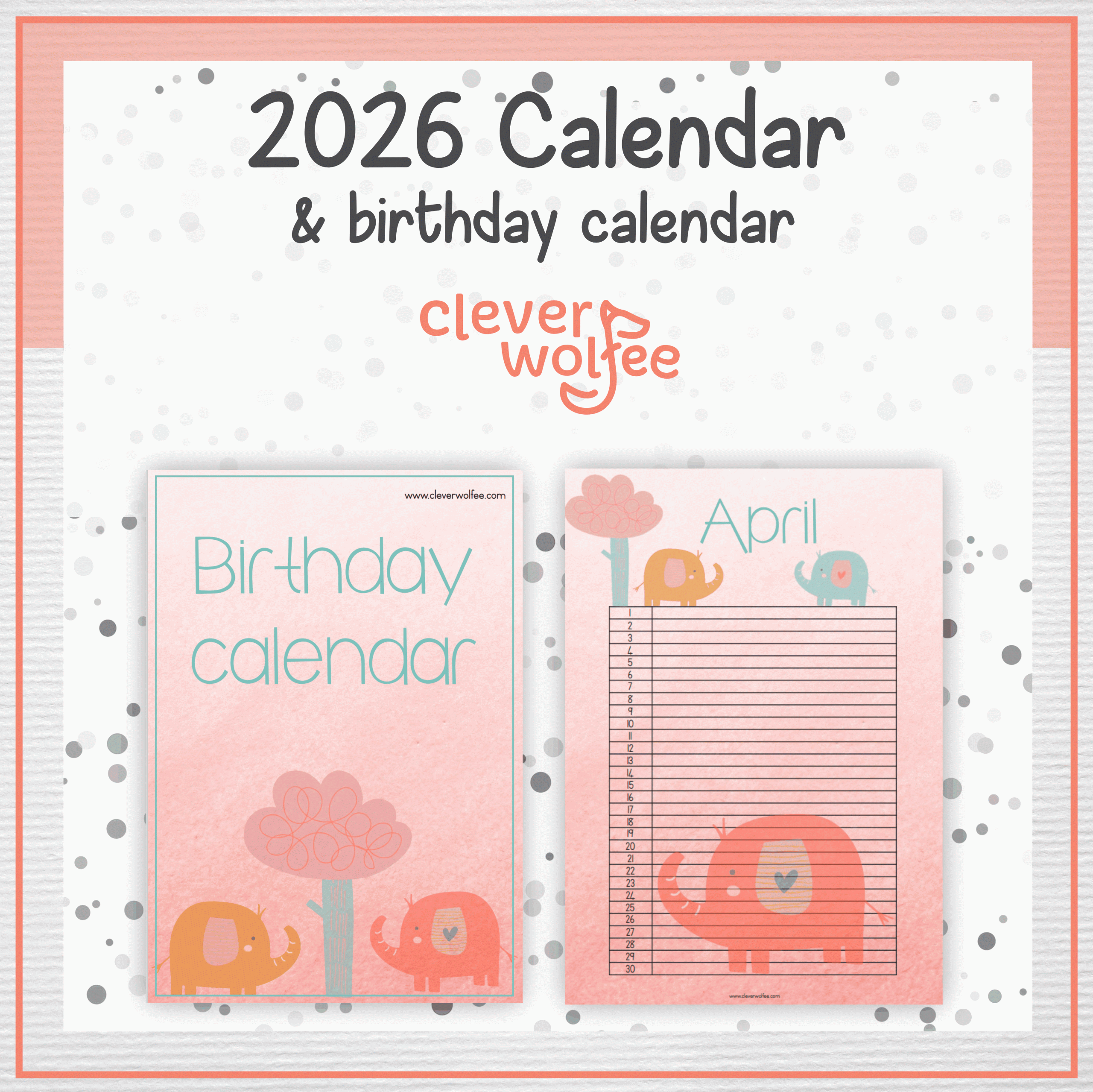 Elephants calendar 2026 - Image 2