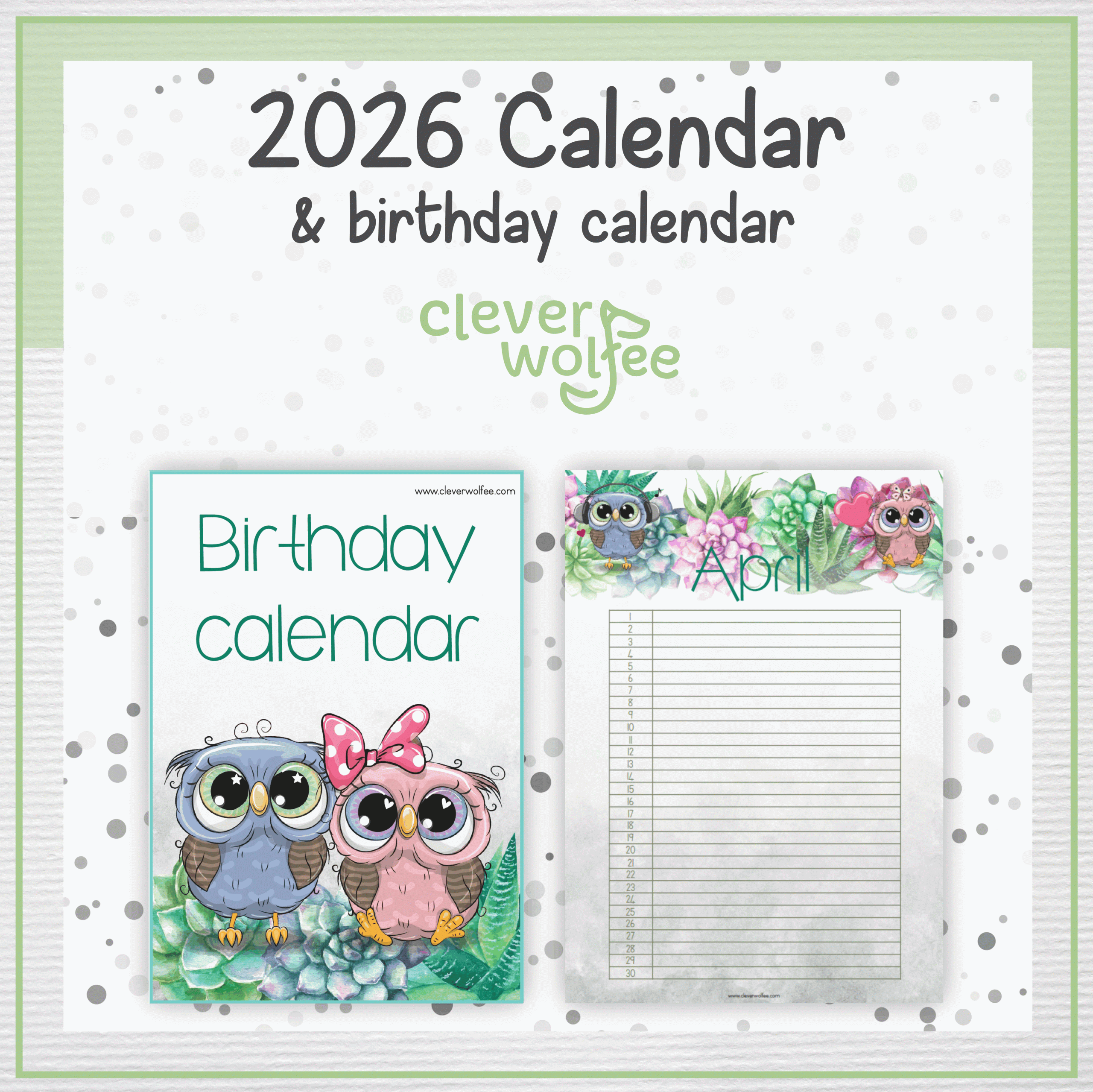 Owl calendar 2026 - Image 2