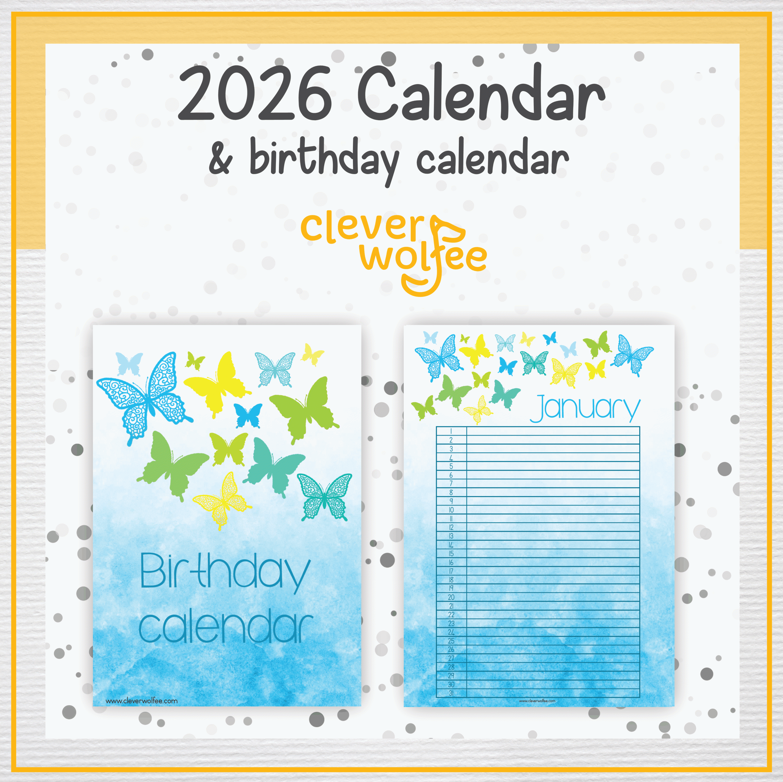 Butterflies calendar 2026 - Image 2