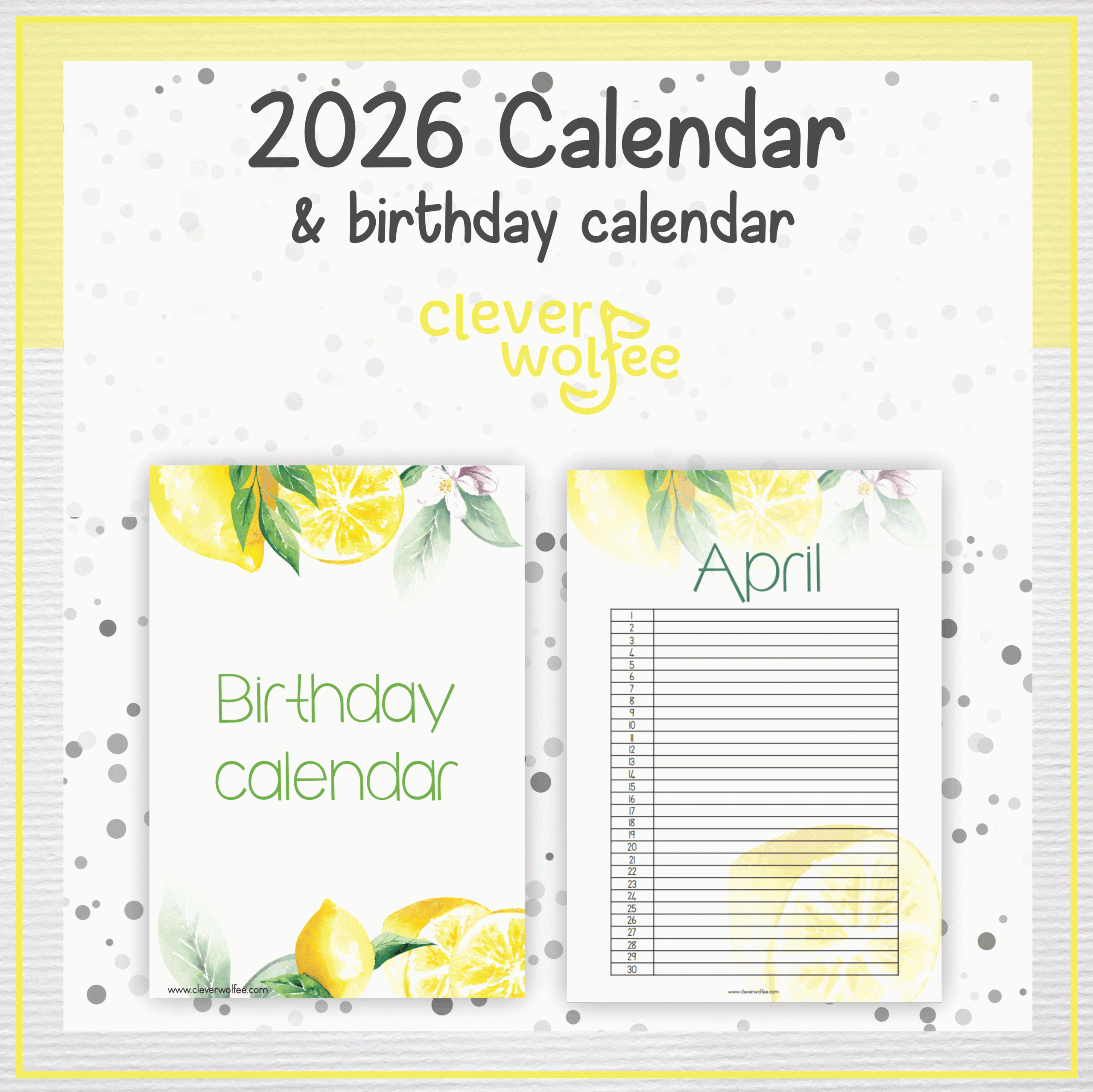 Lemons calendar 2026 - Image 2