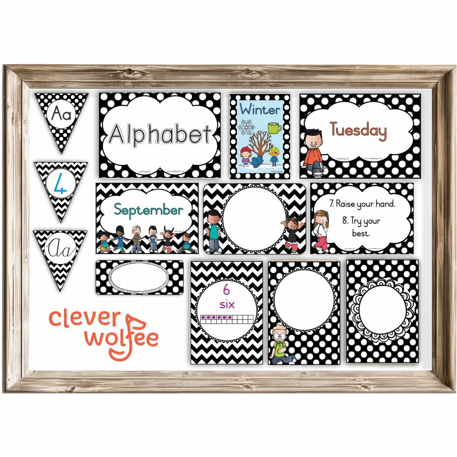 Class theme - black and white patterns - Image 2