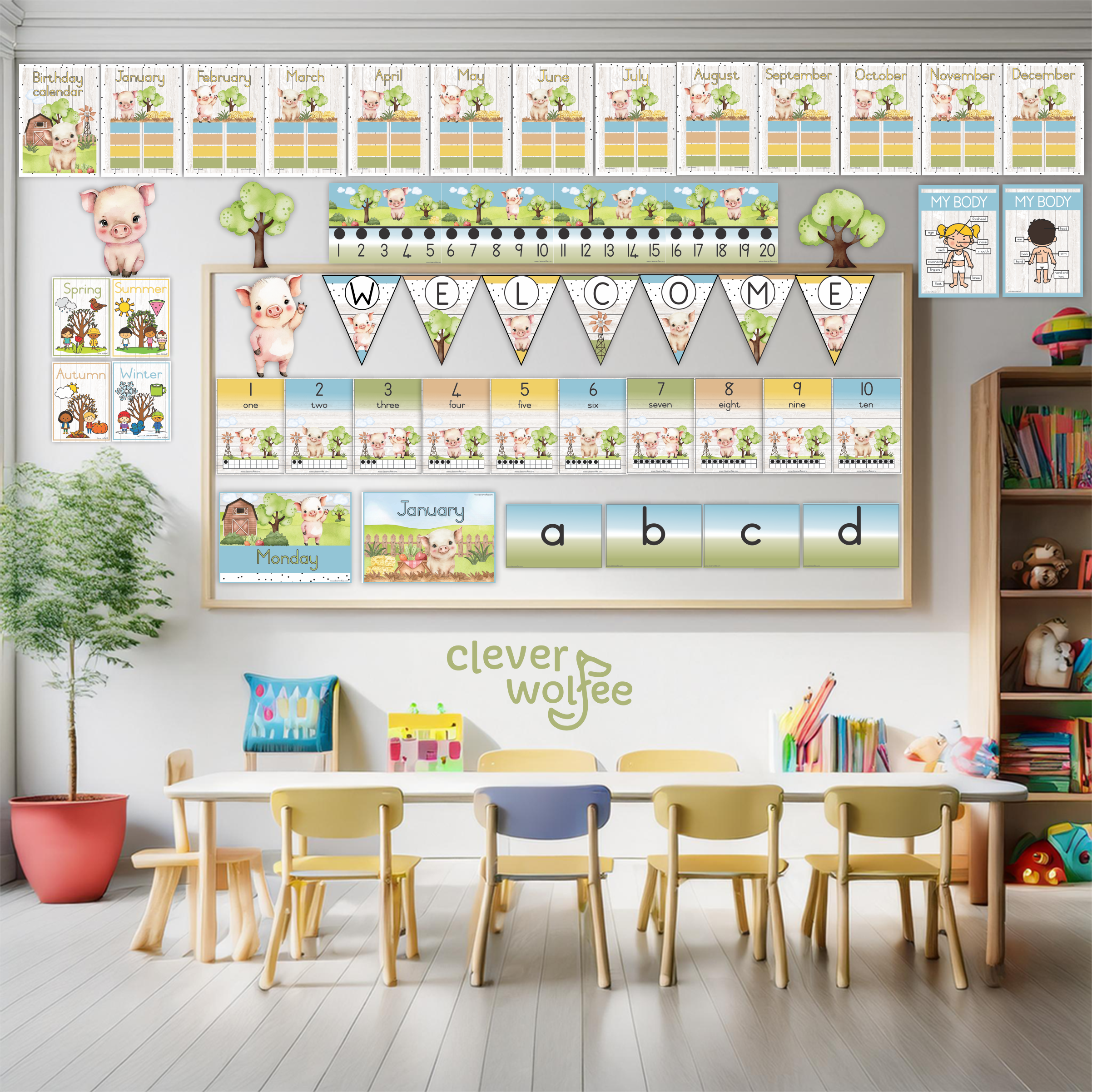 Farm: Piglets Class theme - Preschool - Image 2