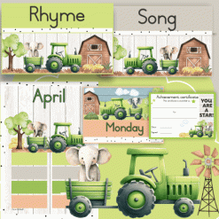 Alternative view of Farm: Tractors and elephants class theme - Preschool