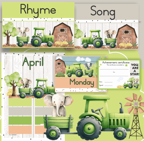 Farm: Tractors and elephants class theme - Preschool - Image 2