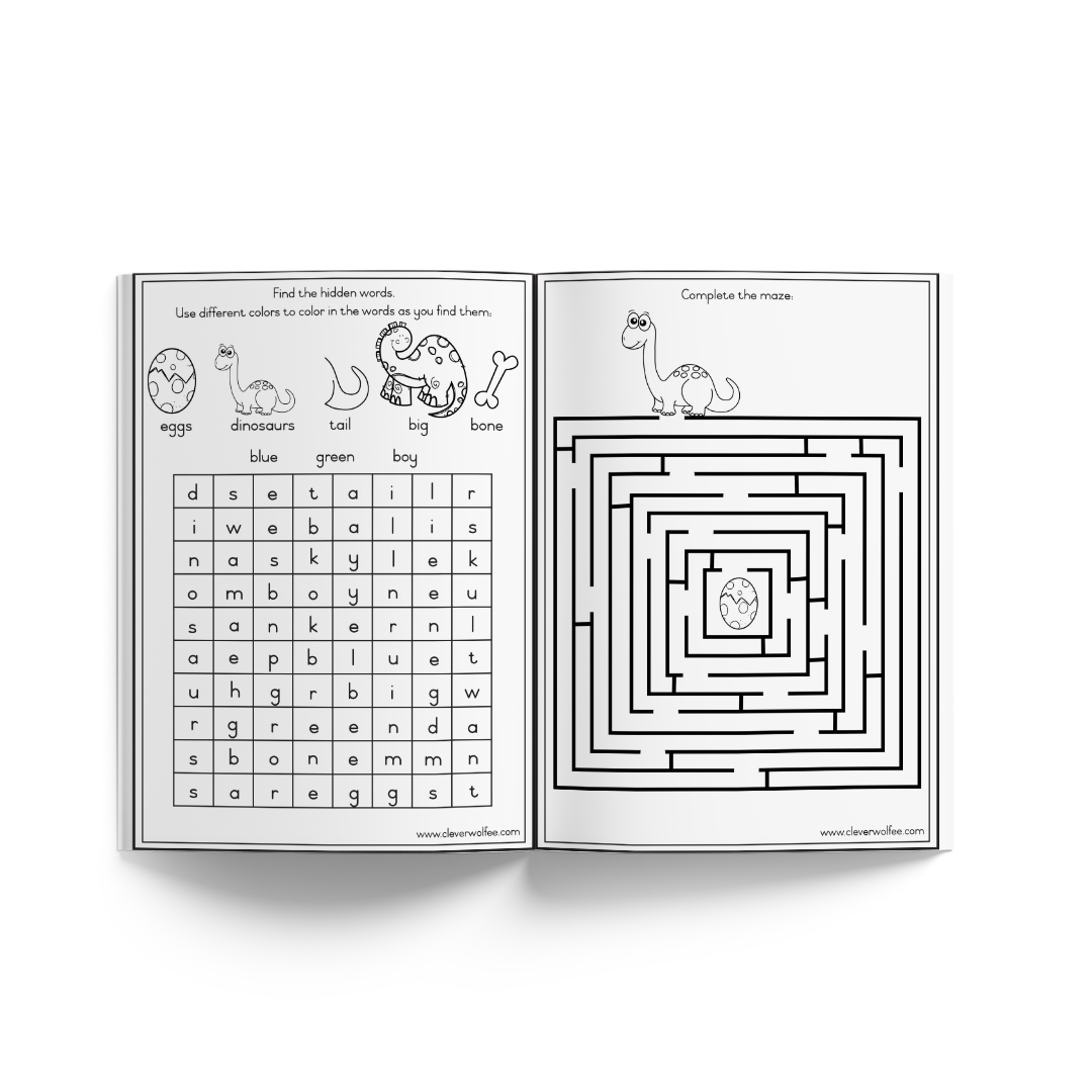 Dinosaur pink themed activity book - Image 2