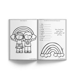 Alternative view of Rainbow themed activity book